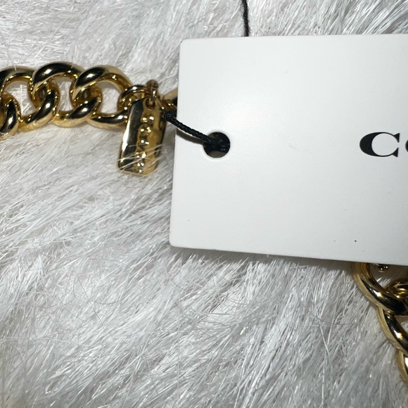 COACH Signature C Chain Link Bracelet CI963 Gold Resin • New - Picture 6 of 13